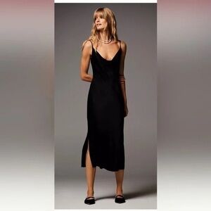 EUC - Anthropologie Elyse Slip Dress - Size L - Black